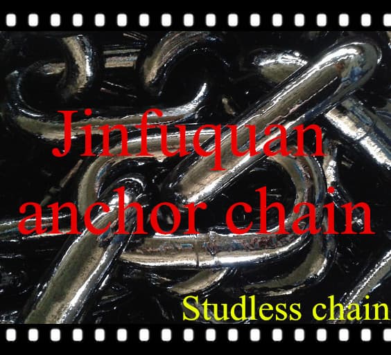 Black tarred studless anchor chain for marine